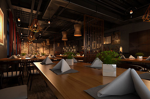 泰州简约大气中式风格餐厅设计装修效果图